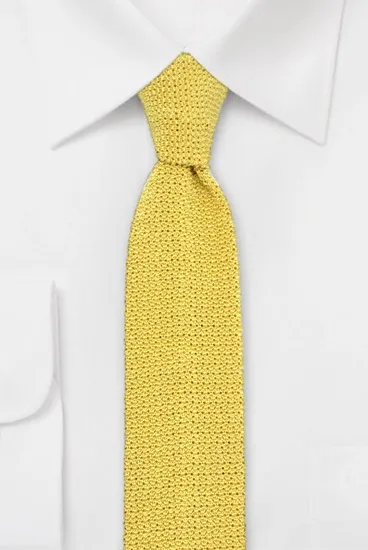 ascot-strickkrawatte-uni-gelb-aus-100-seide-6-x-148-cm-flachstrick image 1