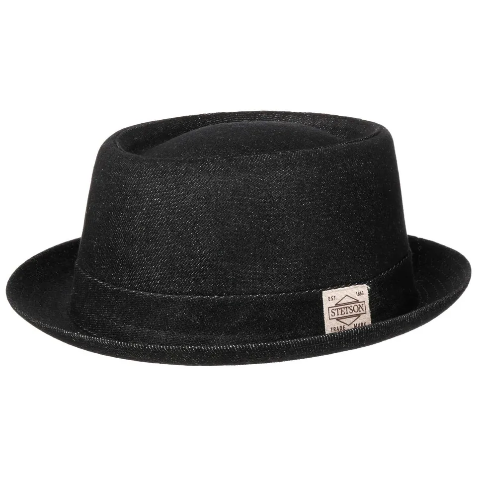 stetson-classic-pork-pie-denim-hut-einfarbig-made-in-italy image 1