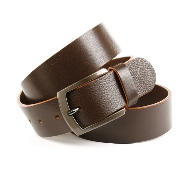 anthoni-crown-denim-g-rtel-dunkelbraun-vollleder-4-cm-matte-schwarze-schlie-e image 1