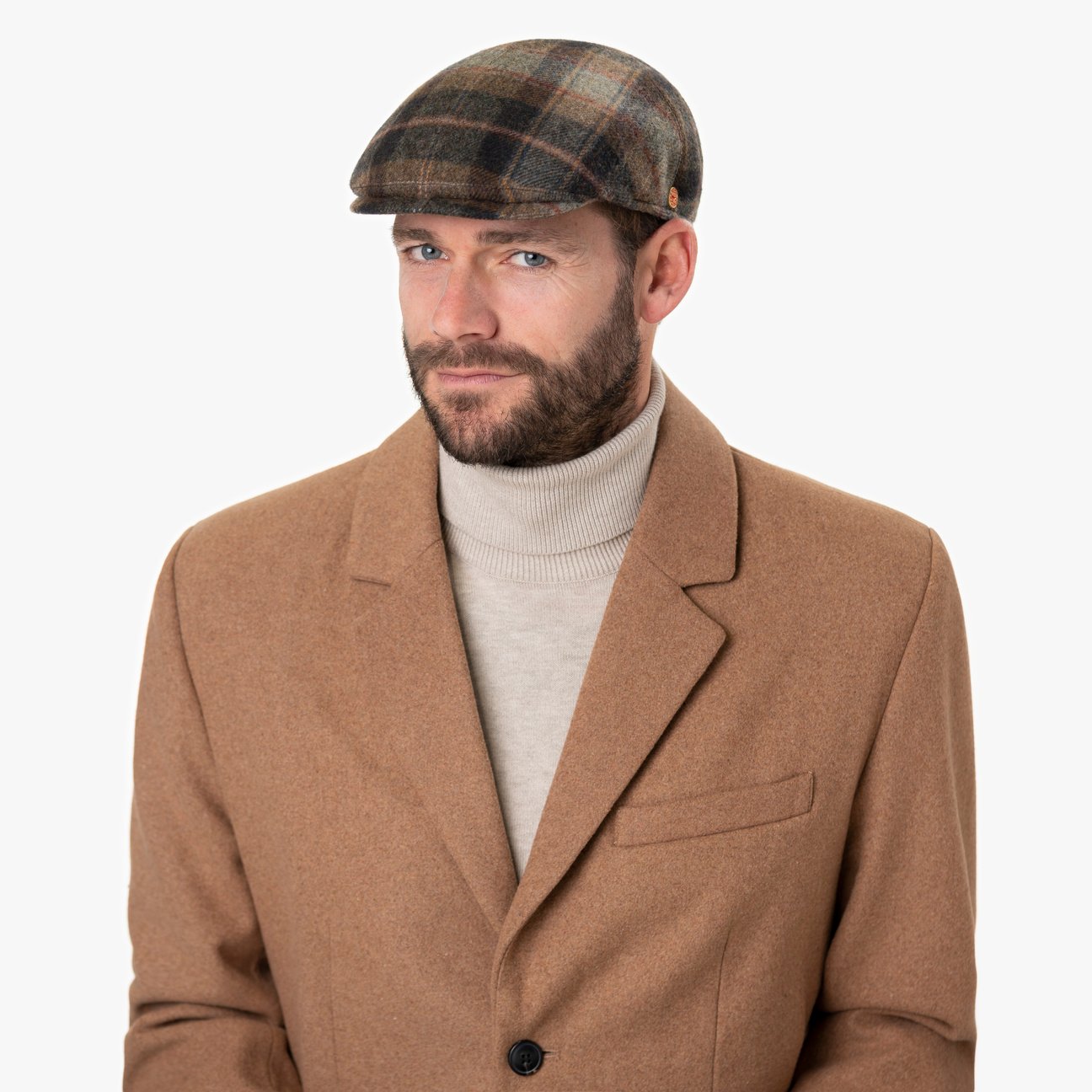 mayser-sidney-plus-british-lambswool-flatcap-herren-schieberm-tze-karo image 1