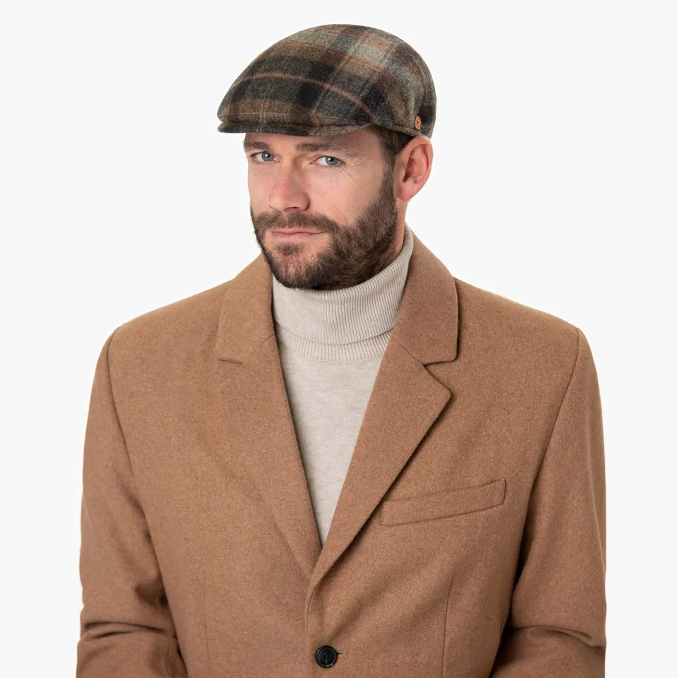 mayser-sidney-plus-british-lambswool-flatcap-herren-schieberm-tze-karo image 1