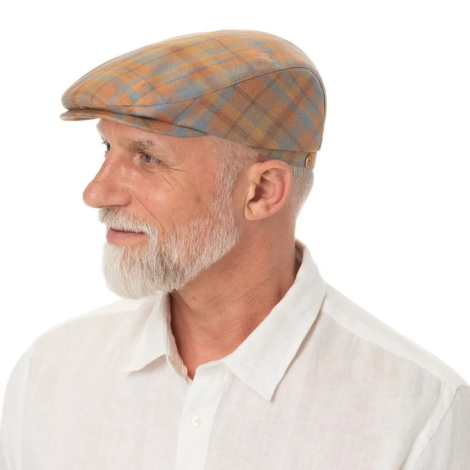 mayser-frankie-superior-wool-silk-flatcap-mit-karomuster image 1