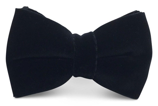 ascot-schleife-samt-uni-schwarz-vorgebundene-samtfliege-ca-8-cm image 1
