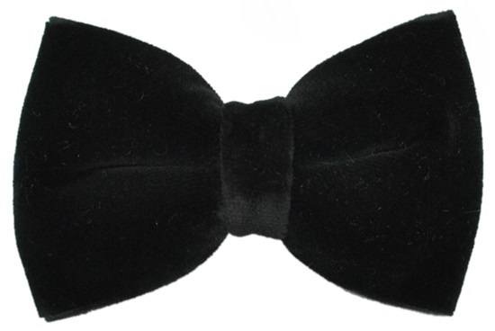 ascot-schleife-uni-samt-schwarz-vorgebunden image 1