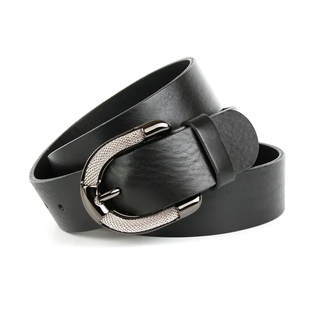 anthoni-crown-volllederg-rtel-bs4110-feminin-schwarz-mit-schmuck-schlie-e-4-cm image 1