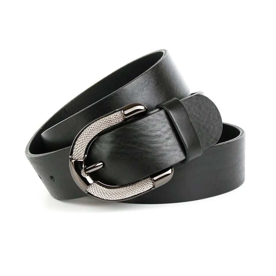 anthoni-crown-volllederg-rtel-bs4110-feminin-schwarz-mit-schmuck-schlie-e-4-cm image 1