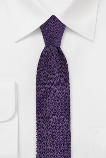 ascot-strickkrawatte-uni-violett-seiden-strick-6-cm-x-148-cm image 1