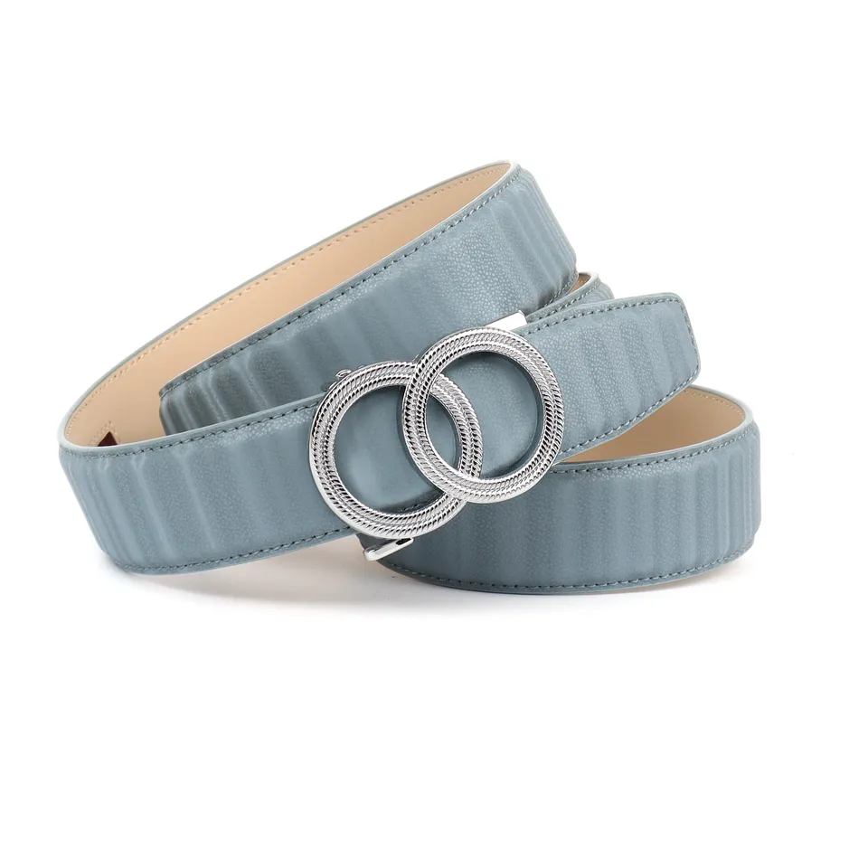 anthoni-crown-damen-automatikg-rtel-himmelblau-3-5-cm-silber-schlie-e-3d-struktu image 1