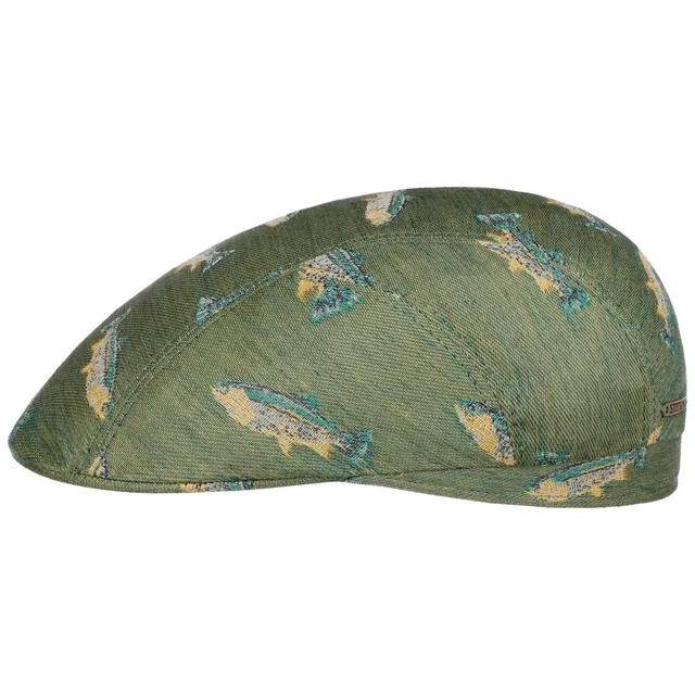 stetson-allover-fish-driver-flatcap-herren-baumwolle-made-in-germany image 1