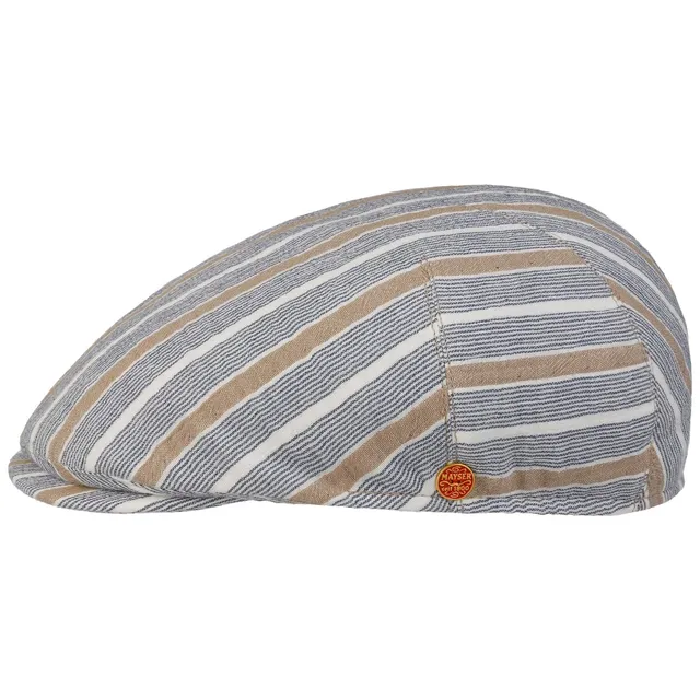 mayser-sidney-stripes-cotton-flatcap-f-r-herren-flatcap-aus-baumwolle-mit-futter image 1