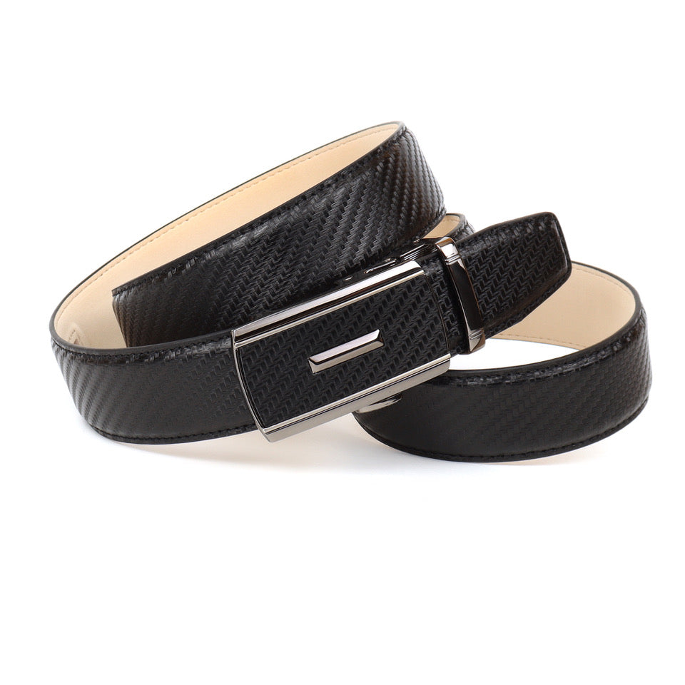anthoni-crown-3ak-kb10-carbon-automatik-herreng-rtel-rindleder-3-5-cm-schwarz image 1