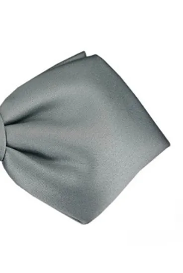 ascot-schleife-uni-satin-silber-form-napoli-spitz image 1