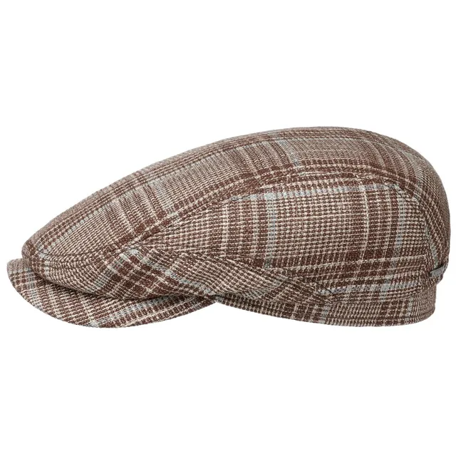 stetson-hatteras-wool-silk-check-flatcap-karo-schirmm-tze-made-in-germany image 1