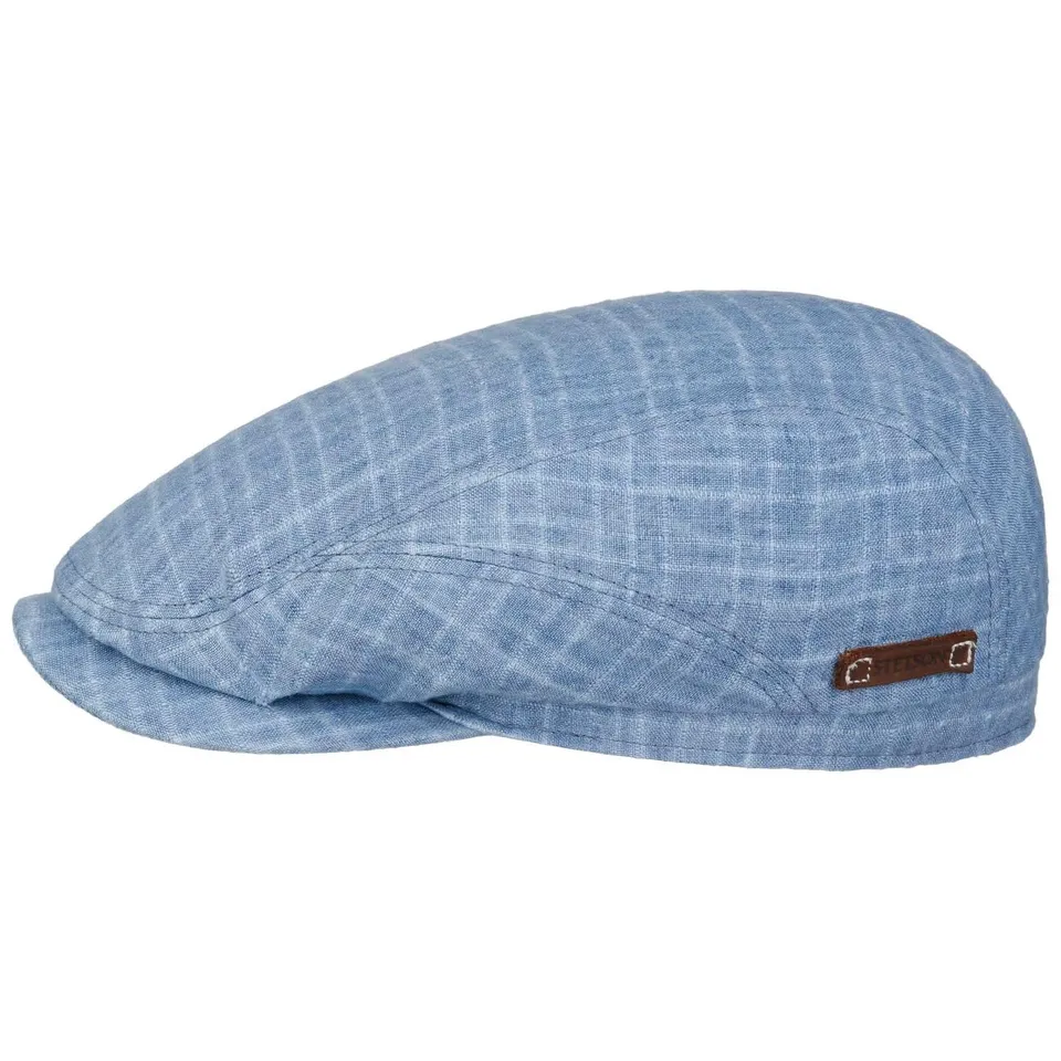 stetson-driver-barista-flatcap-kariert-aus-leinen-made-in-eu-herren image 1