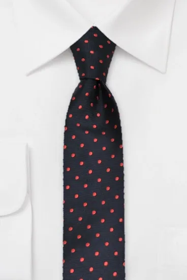 ascot-krawatte-tupfen-marine-rot-100-seide-7-5-cm-x-150-cm image 1