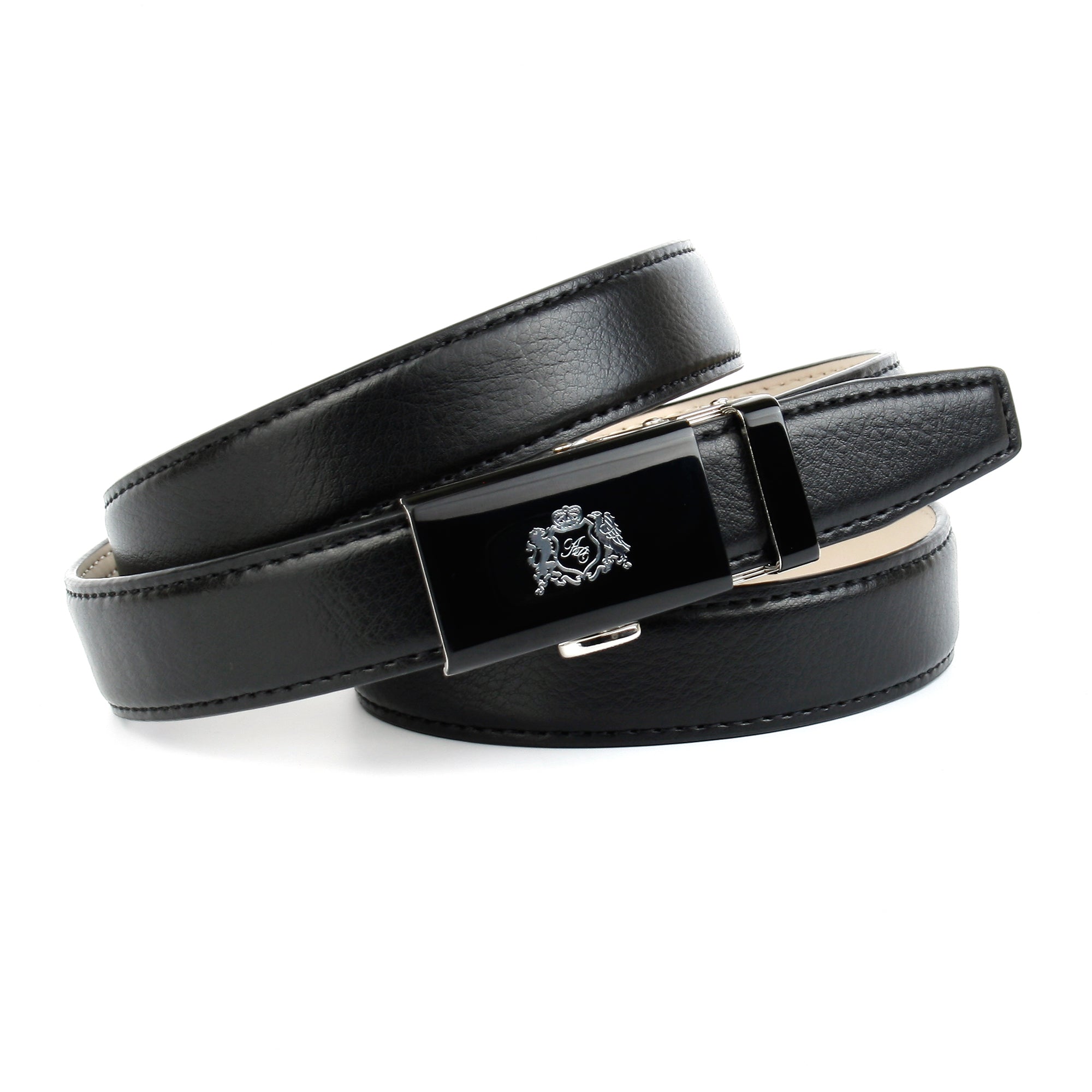 anthoni-crown-15gt10-dameng-rtel-2-5-cm-schwarz-lackleder-mit-silberfarbener-gla image 1