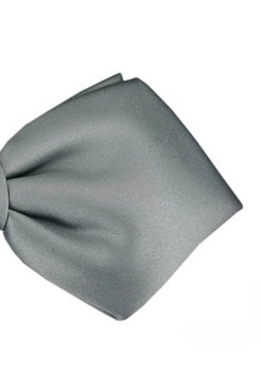 ascot-schleife-uni-satin-silber-form-napoli-spitz image 1