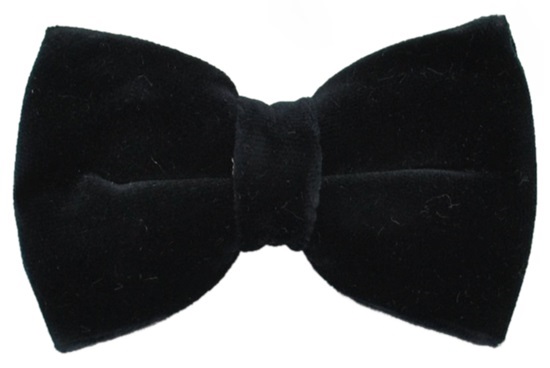 ascot-schleife-uni-samt-marine-vorgebundene-fliege-8-cm image 1
