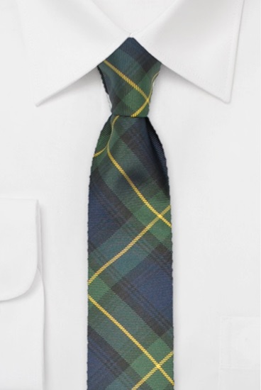 ascot-krawatte-karomuster-dress-gordon-blau-gr-n-gelb-seide image 1
