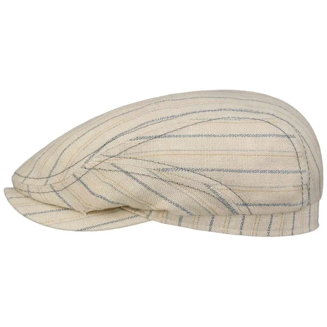 stetson-ledford-driver-flatcap-gestreift-baumwolle-leinen image 1