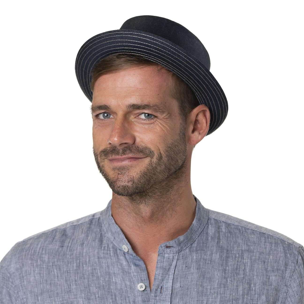 stetson-classic-pork-pie-denim-hut-einfarbig-made-in-italy image 2