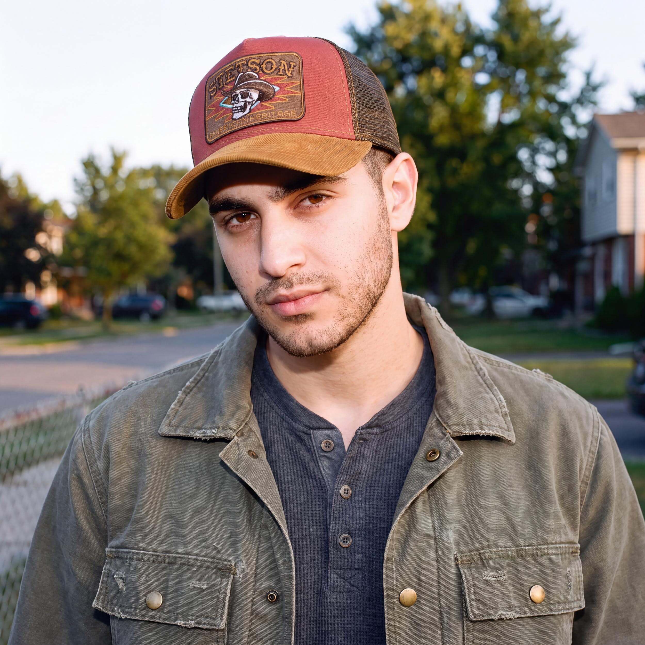 stetson-cowboy-skull-trucker-cap-baumwolle-herren-verstellbar image 2