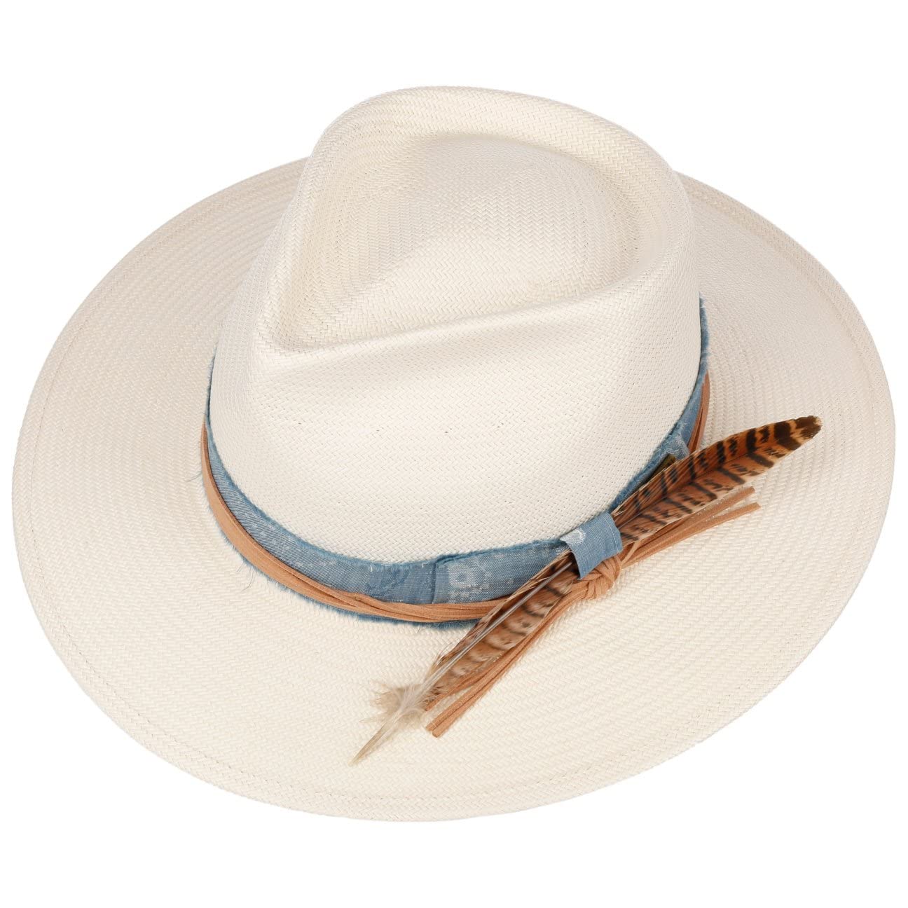 stetson-feather-trim-toyo-western-strohhut-cremewei-mit-ripsband-und-feder image 2