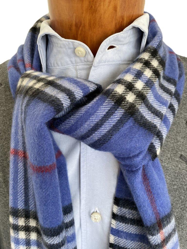 hemley-schal-kaschmir-karo-blau-wei-rot image 1