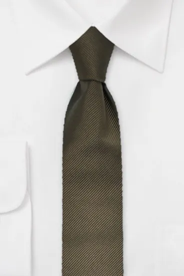 ascot-krawatte-uni-rips-braun-seide-7-5-cm-x-150-cm image 1