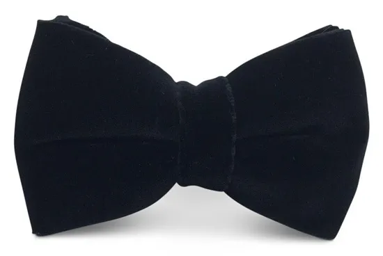 ascot-schleife-samt-uni-schwarz-vorgebundene-samtfliege-ca-8-cm image 1