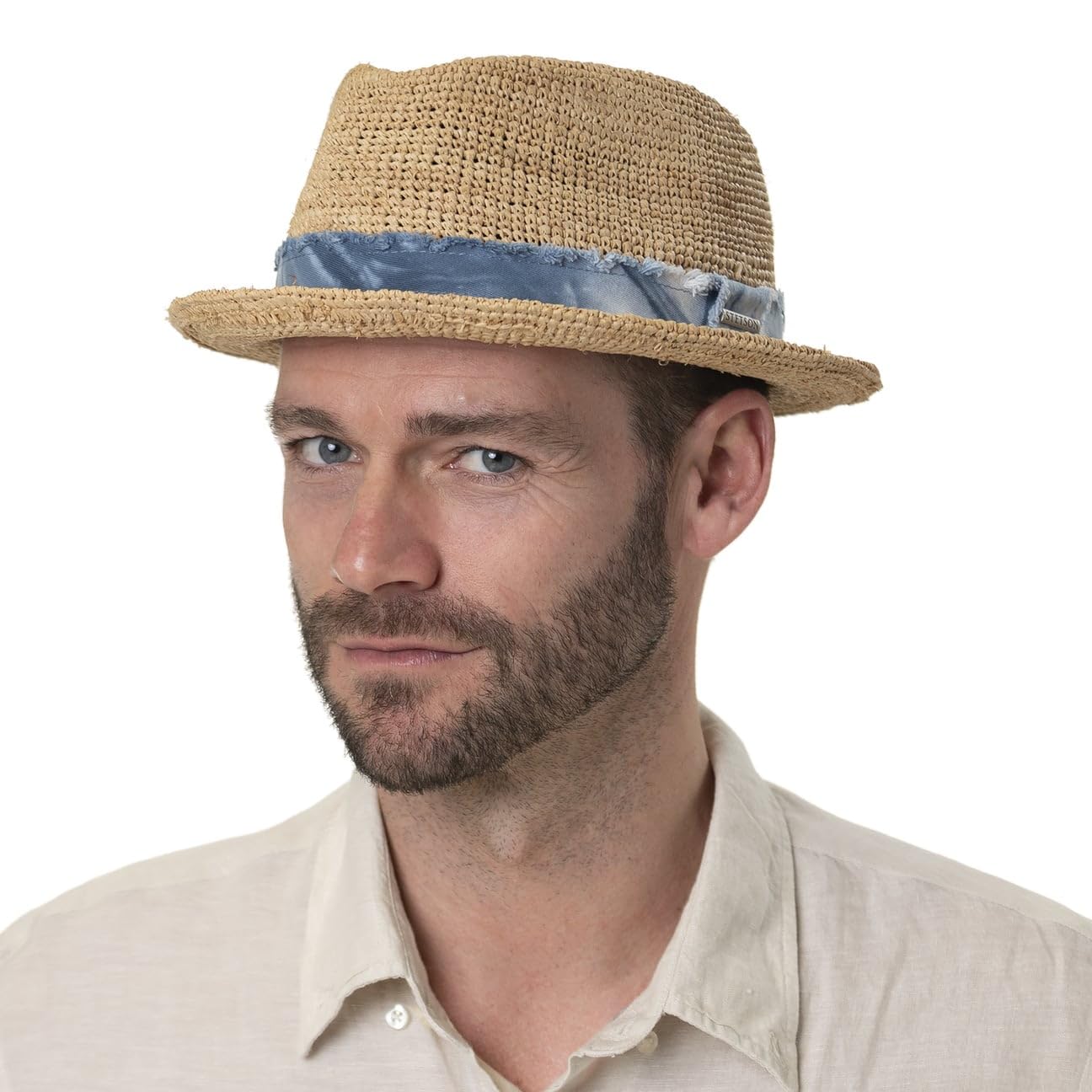 stetson-stratoliner-crochet-raffia-fedora-player-sonnenhut-jeans-band image 3