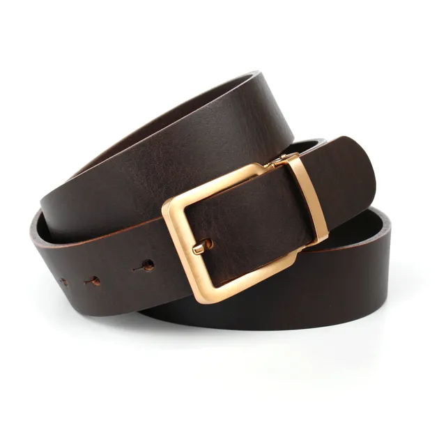 anthoni-crown-herren-volllederg-rtel-dunkelbraun-3-5-cm-goldfarbene-schlie-e image 1