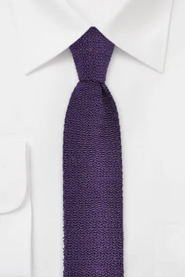 hemley-strickkrawatte-seide-uni-violett-flachstrick-6-x-148-cm image 1
