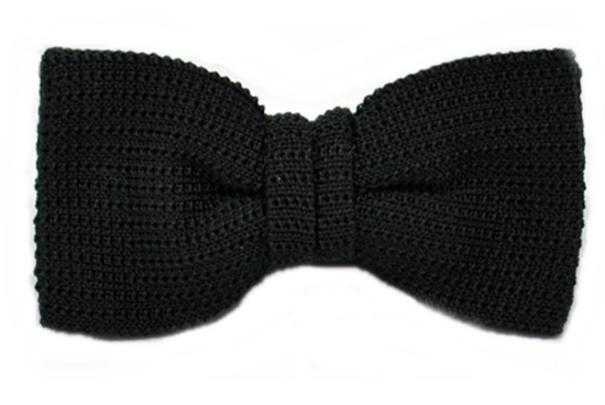 ascot-strickschleife-uni-gerade-schwarz image 1
