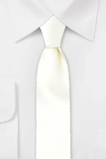 ascot-krawatte-uni-satin-wei-seidenkrawatte-7-5-x-150-cm image 1