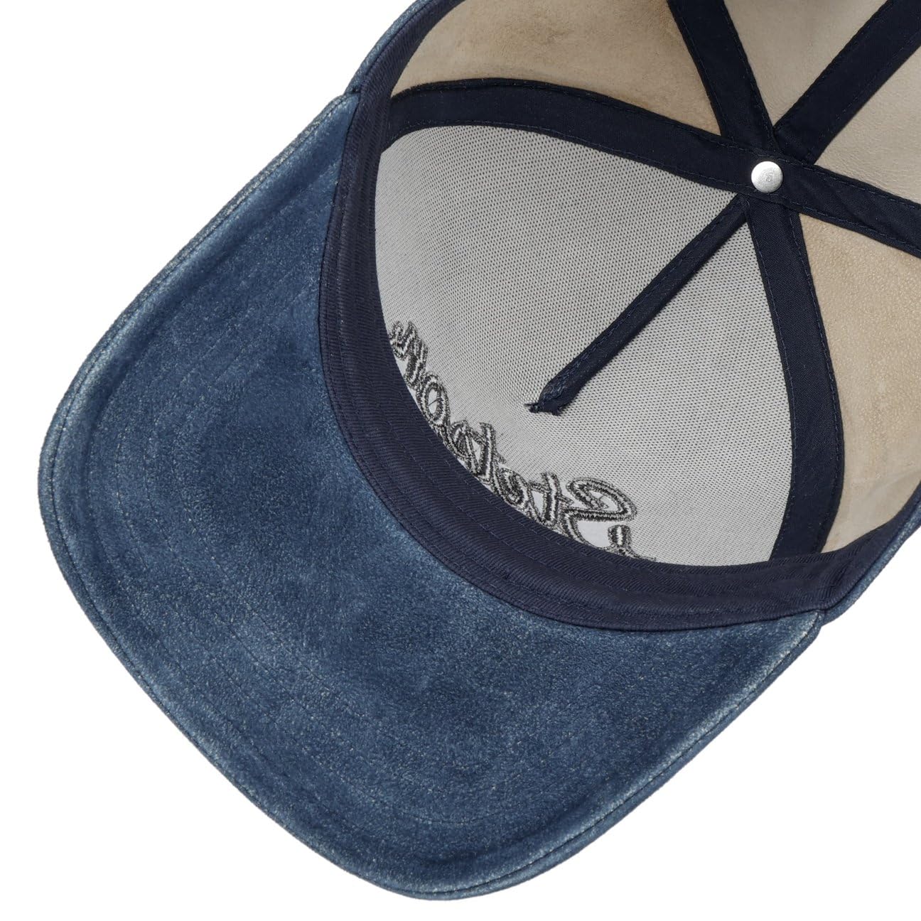 stetson-vintage-denim-blue-truckercap-leder-strapback-unisex image 5