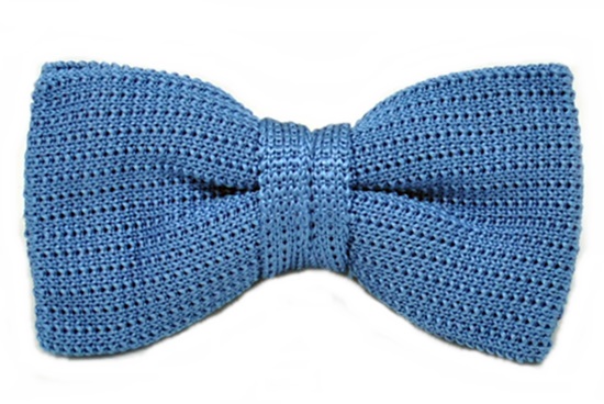 ascot-strickschleife-uni-blau-verstellbar-36-46-cm image 1