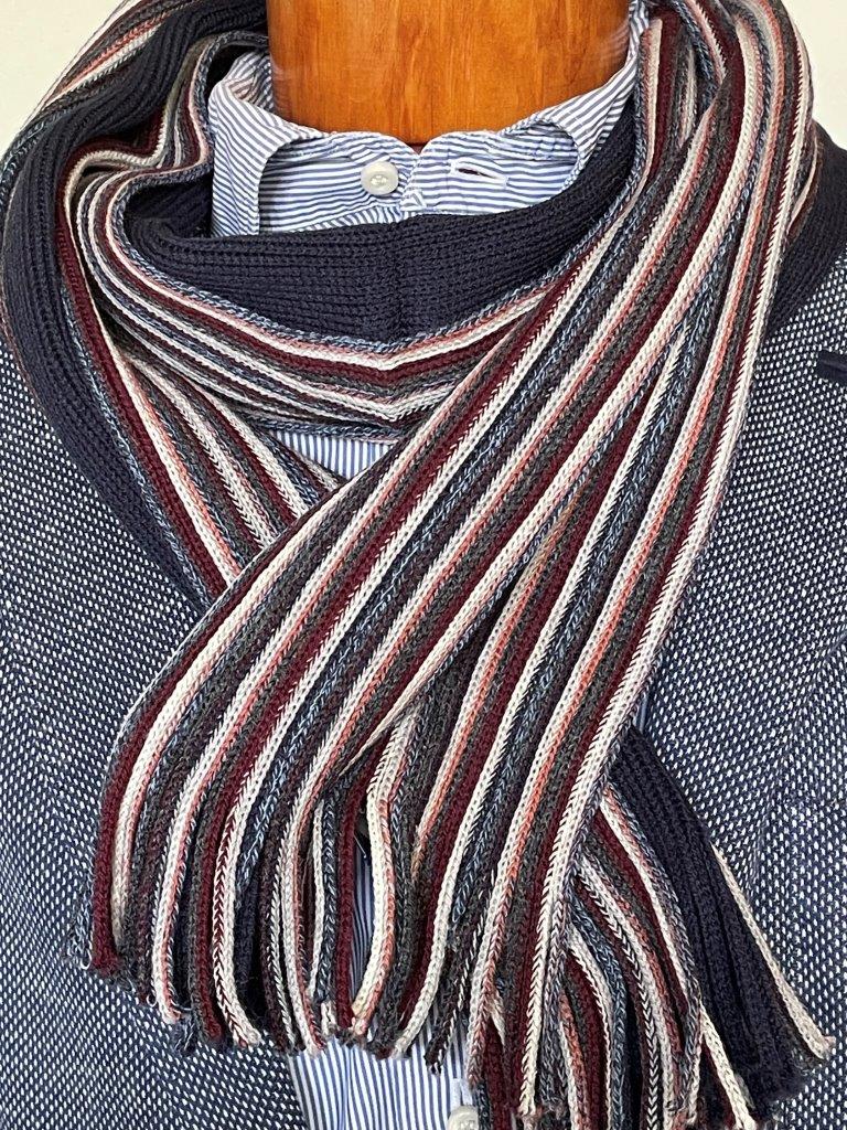 hemley-strickschal-streifen-multicolor-dunkelblau-100-wolle-180-cm image 1