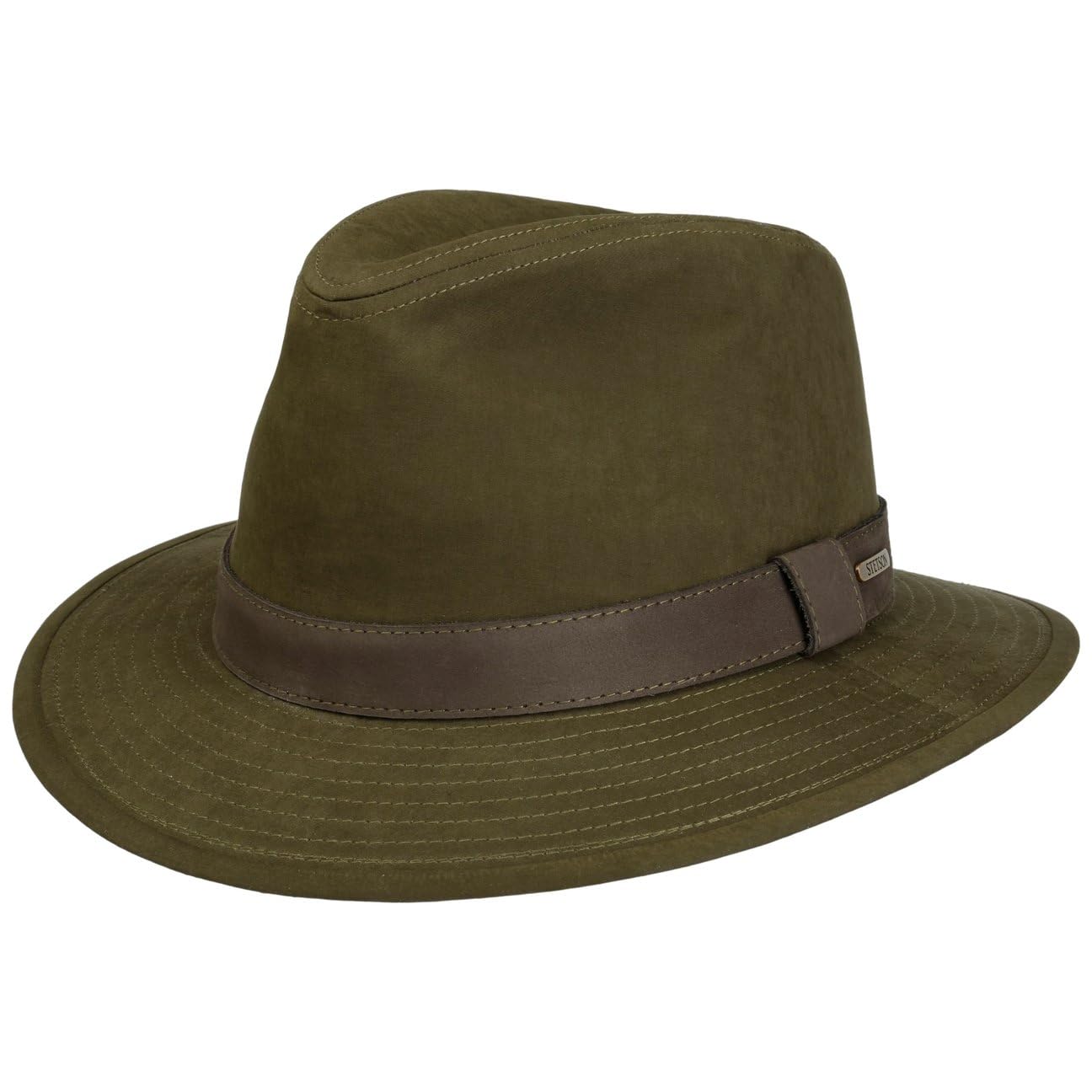 stetson-waxed-traveller-stoffhut-mit-leder-herren image 1