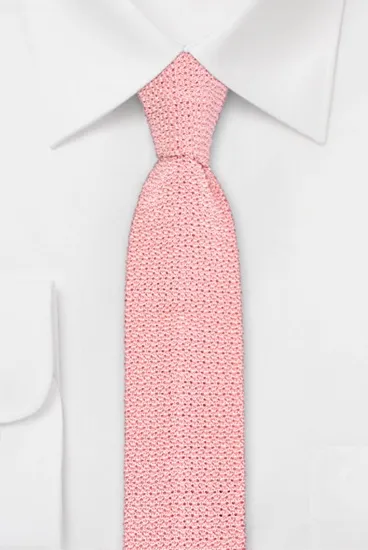 hemley-strickkrawatte-seide-uni-rosa-flachstrick-6-cm-x-148-cm image 1