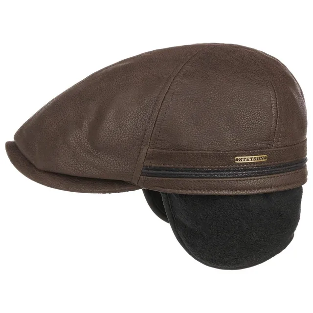 stetson-redding-earflap-flatcap-ledercap-mit-fleecefutter-herren-herbst-winter image 1