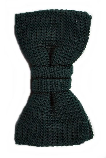 hemley-strickschleife-seide-uni-flaschengr-n-gerade-form-6-5-cm image 1