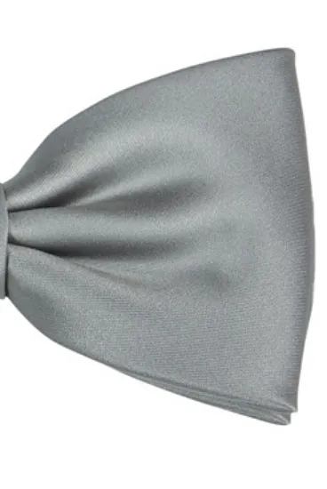 ascot-schleife-uni-satin-gerade-silber-seidenfliege-form-wien-6-cm image 1