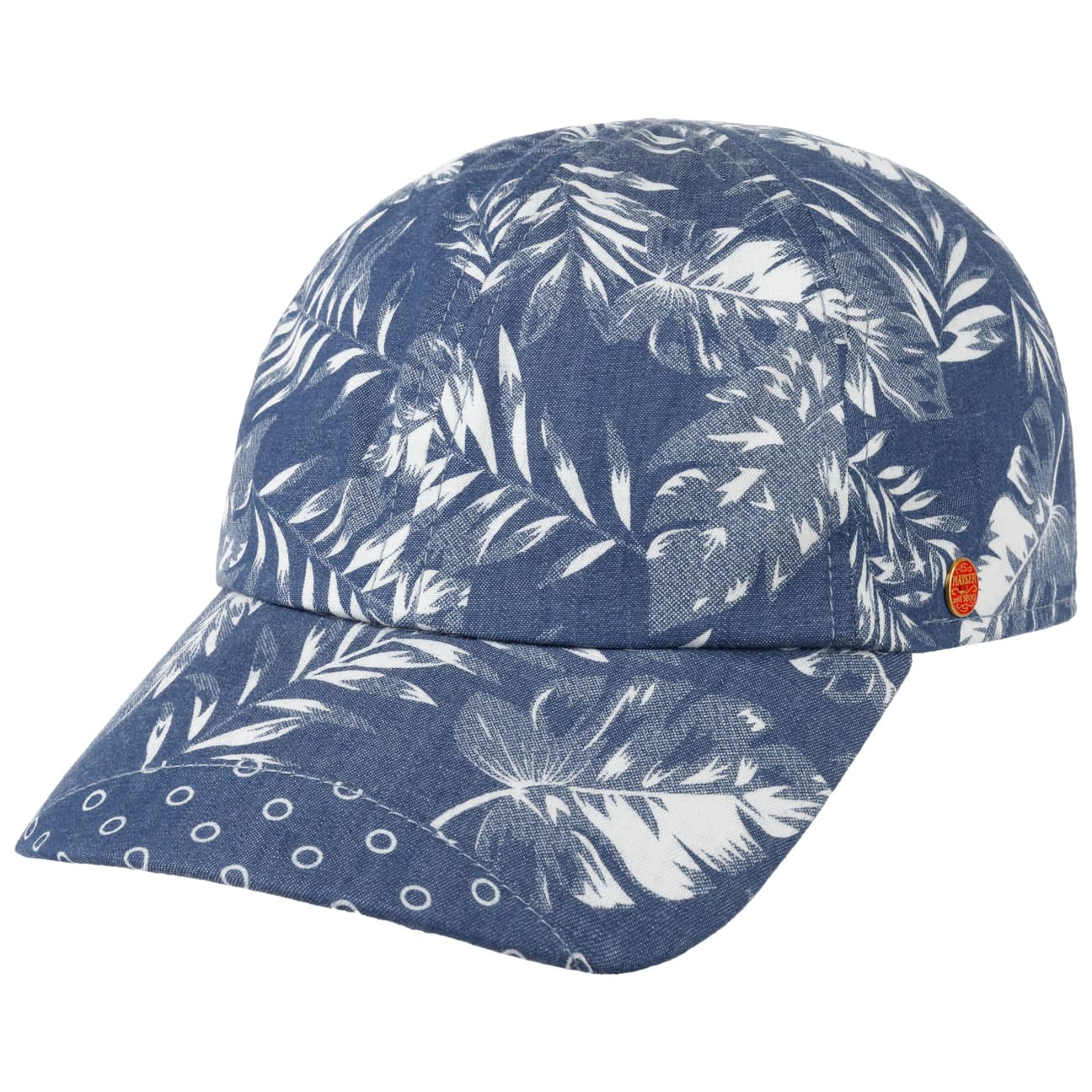 mayser-flower-cap-baseballkappe-jeansblau-mit-bl-tterdruck image 4