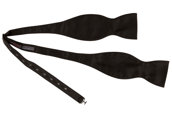 ascot-fliege-uni-satin-zum-selberbinden-schwarz-verstellbar image 1