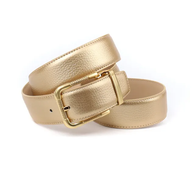 anthoni-crown-damen-lederg-rtel-4tvtg-3-8-cm-breit-gold-mit-matter-dornschnalle image 1