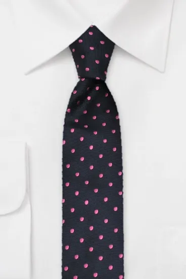 ascot-krawatte-tupfen-marine-magenta-seiden-krawatte-7-5-cm image 1