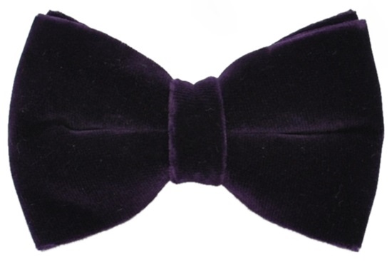 ascot-schleife-uni-samt-lila-vorgebundene-fliege-8-cm image 1