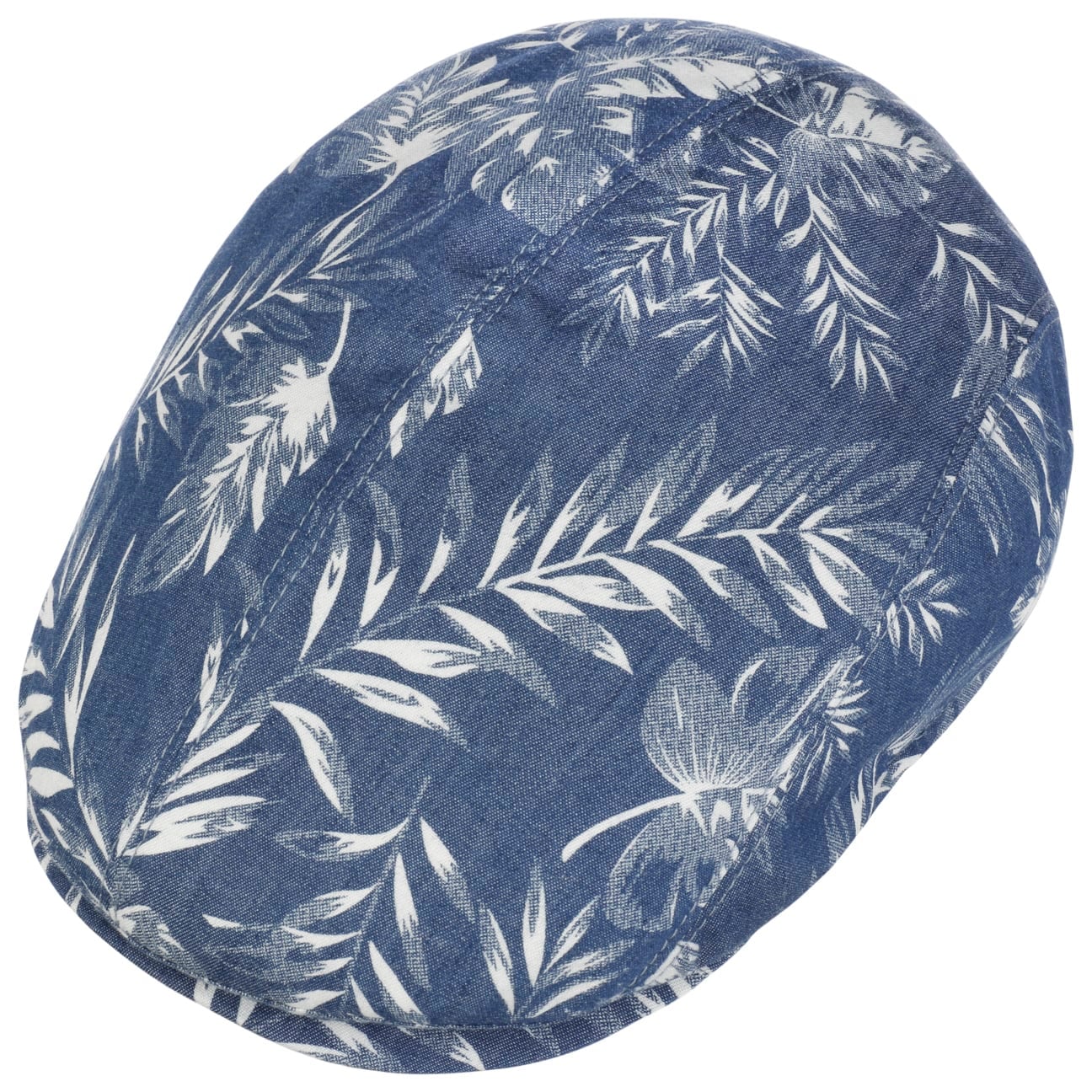 mayser-flower-denim-flatcap-mit-bl-ttermuster image 3