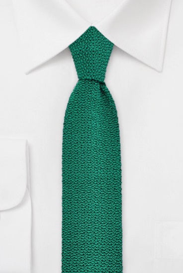 ascot-strickkrawatte-uni-gr-n-100-seide-6-x-148-cm-flachstrick image 1
